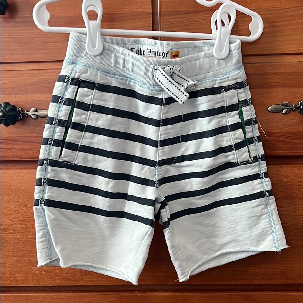 Tailor Vintage Kids Striped Shorts - Dark Blue/ Light Blue
